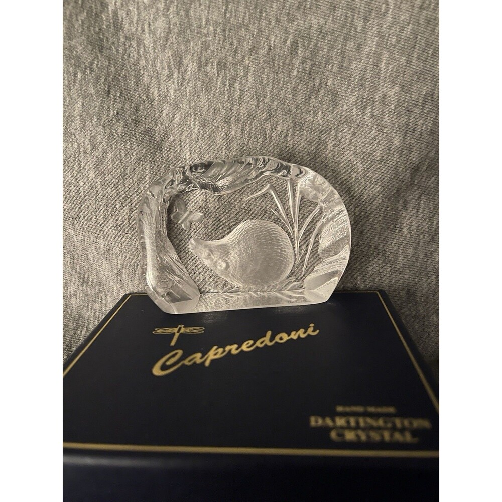 Vintage Capredoni Hand Made Darlington Crystal Hedgehog Original Box 1980’s/90’s